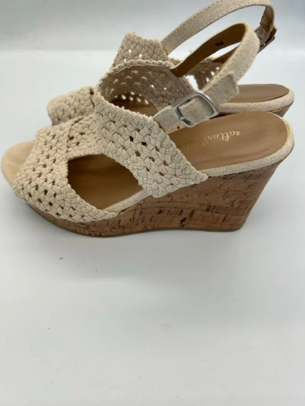 Woven Altar’d State women’s Slingback Wedge Sandals in Cream